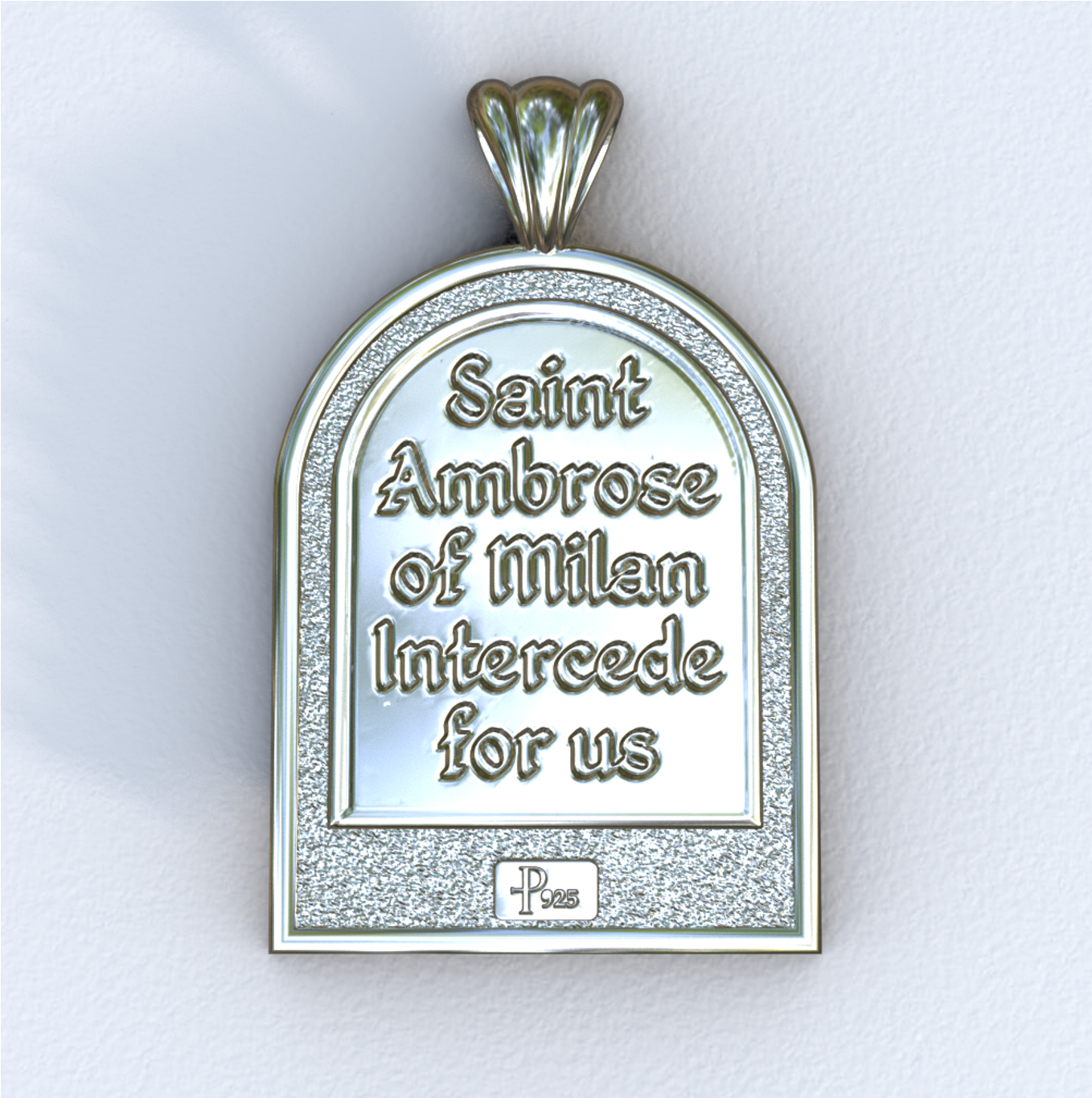 Ambrose of Milan Silver Apse Pendant (Back)