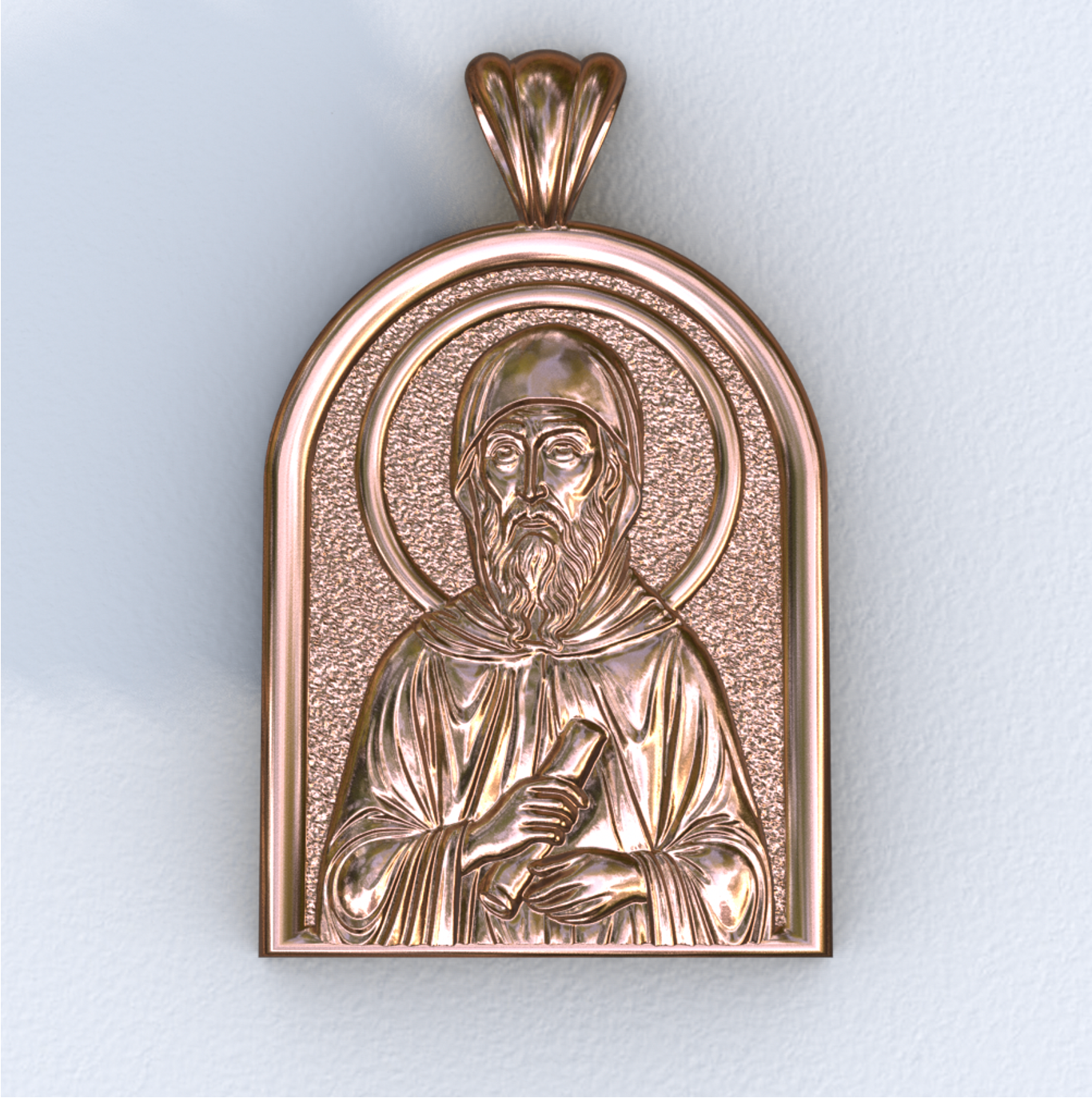 Anthony the Great Apse Rose Gold Pendant