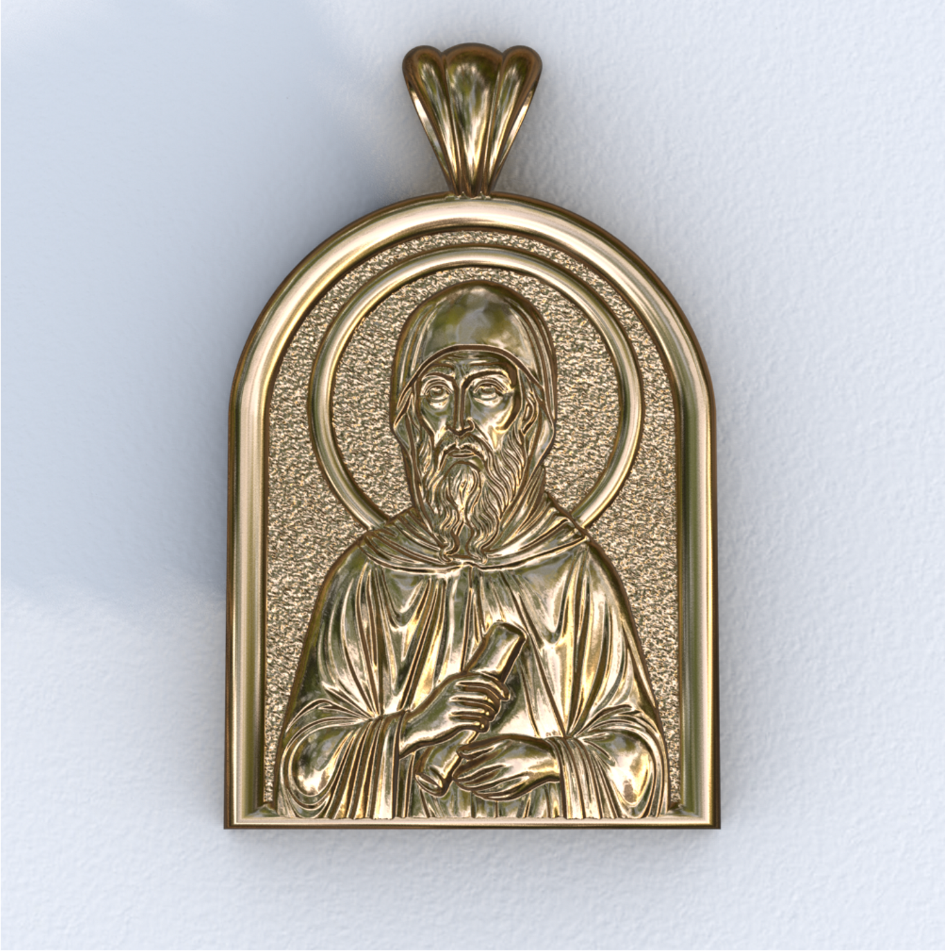 Anthony the Great Apse Yellow Gold Pendant