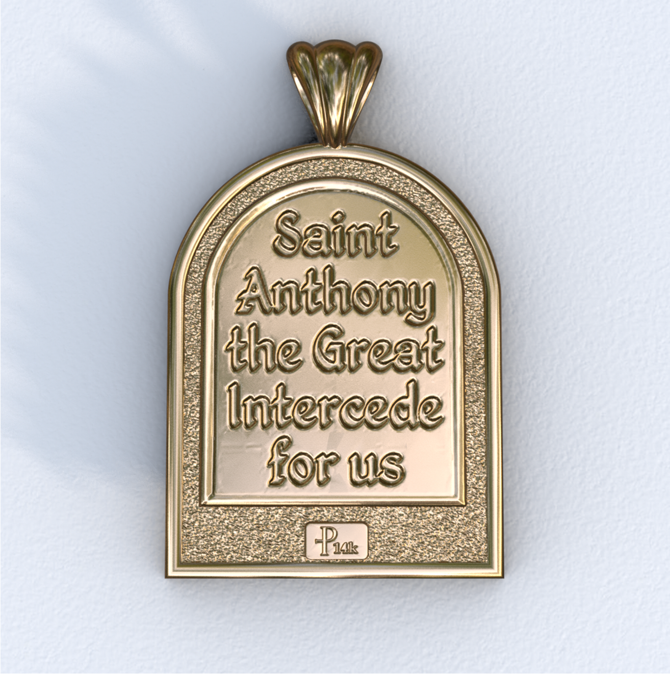 Anthony the Great Apse Yellow Gold Pendant (back)