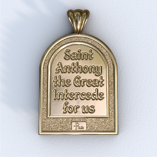 Anthony the Great Apse Yellow Gold Pendant (back)