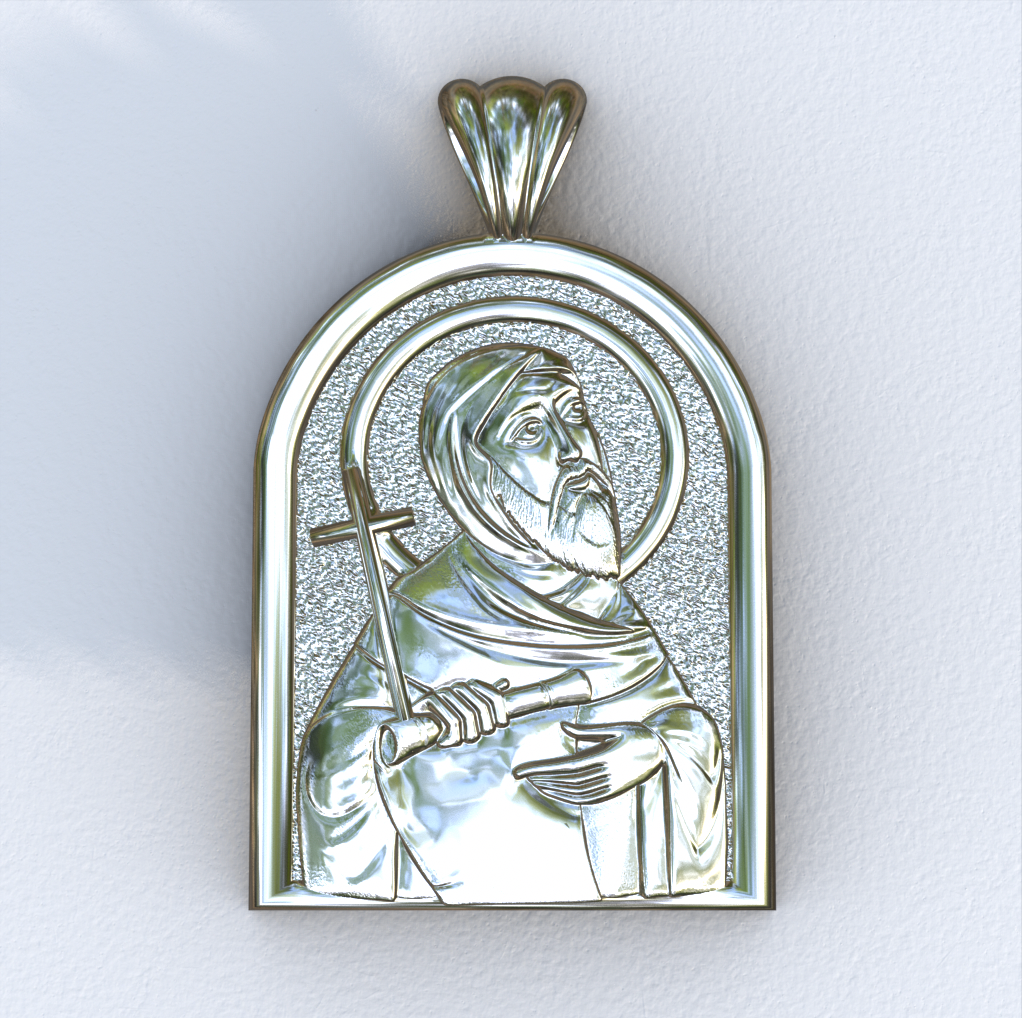 Anthony the Great Coptic White Apse Pendant