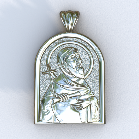 Anthony the Great Coptic White Apse Pendant