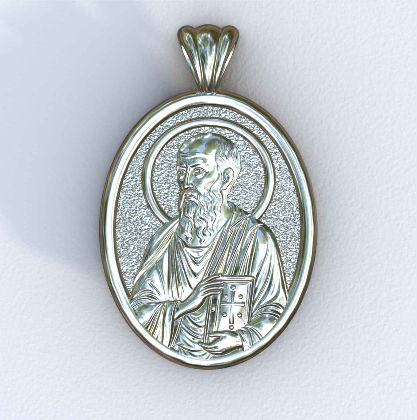 Apostle Paul Silver Mandorla Pendant