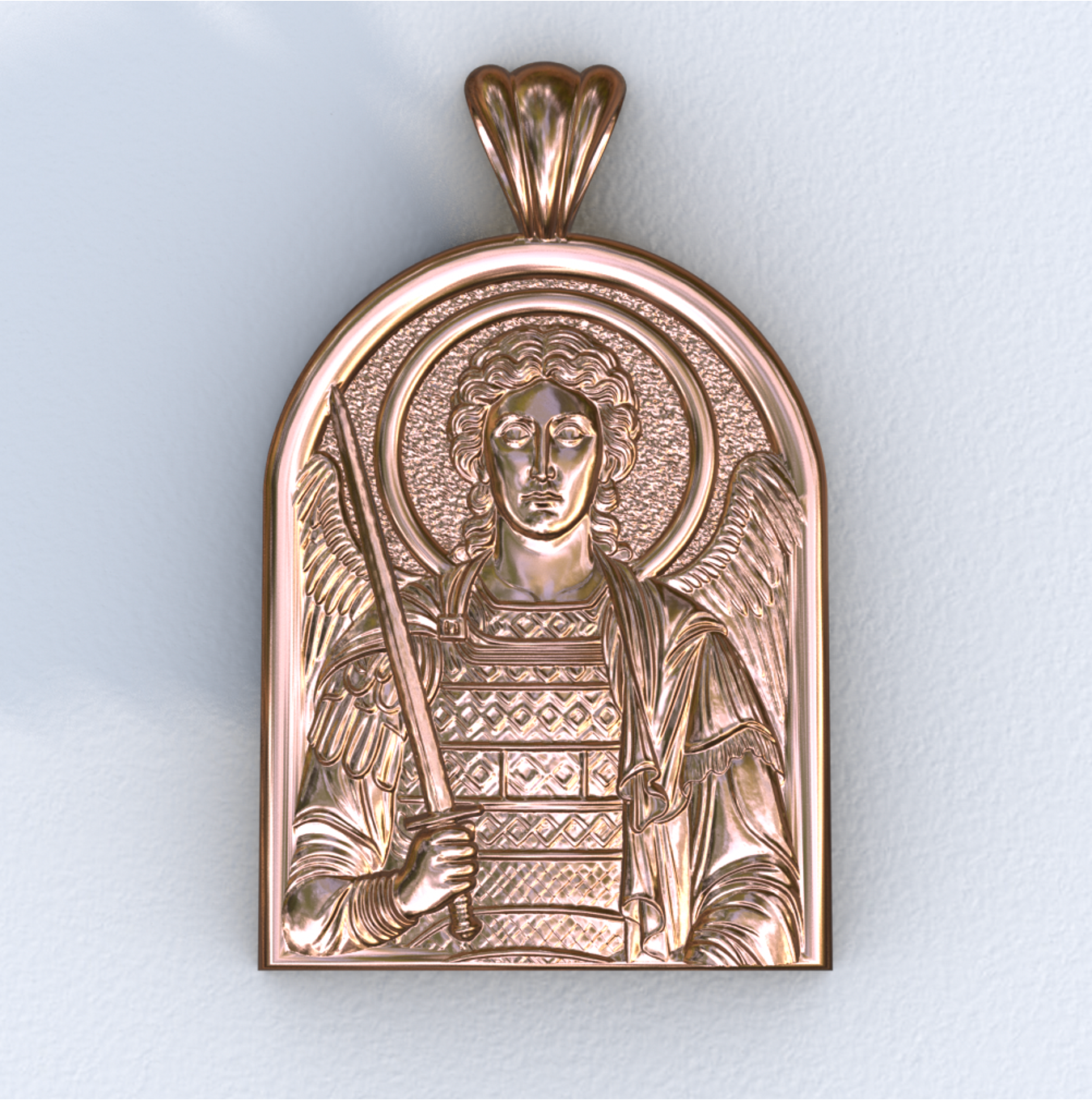 Archangel Michael Rose Gold Apse Pendant