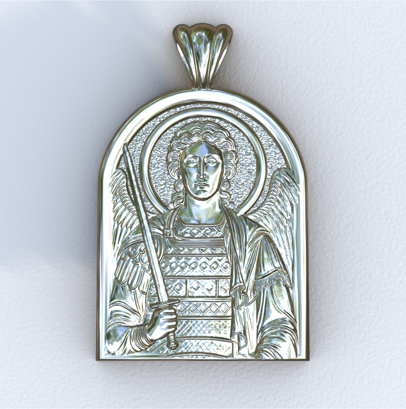 Archangel Michael Silver Apse Pendant
