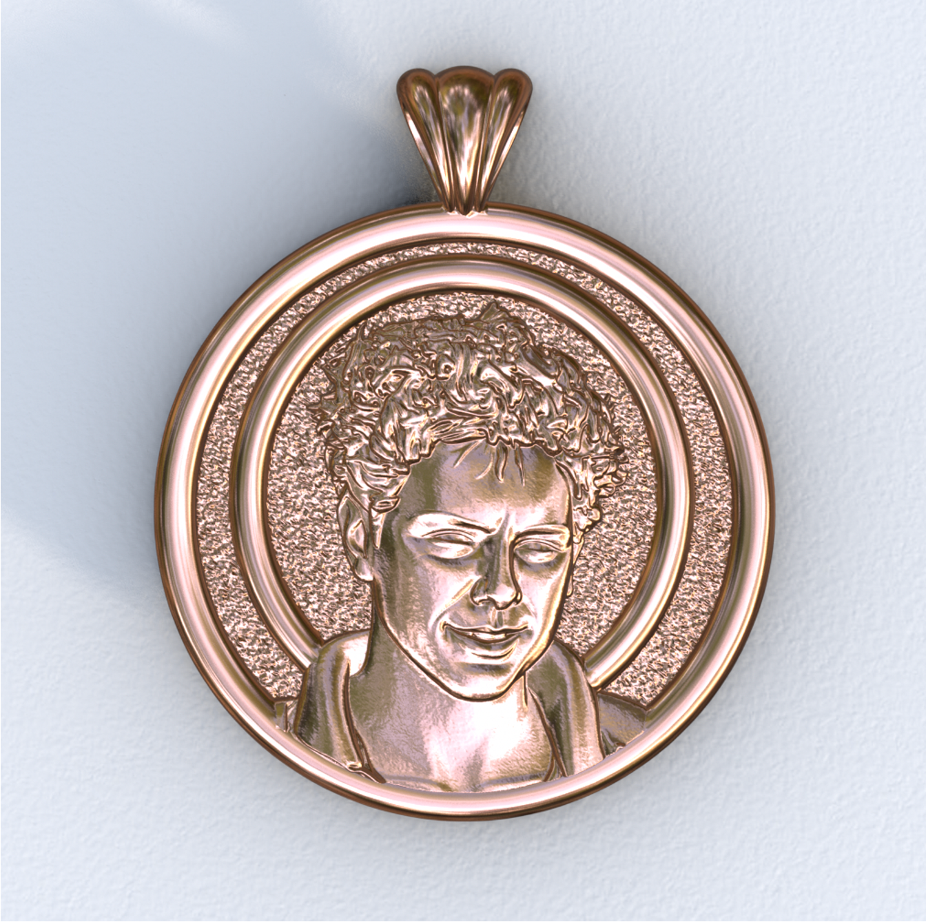 Carlo Acutis Halo Pendant Rose