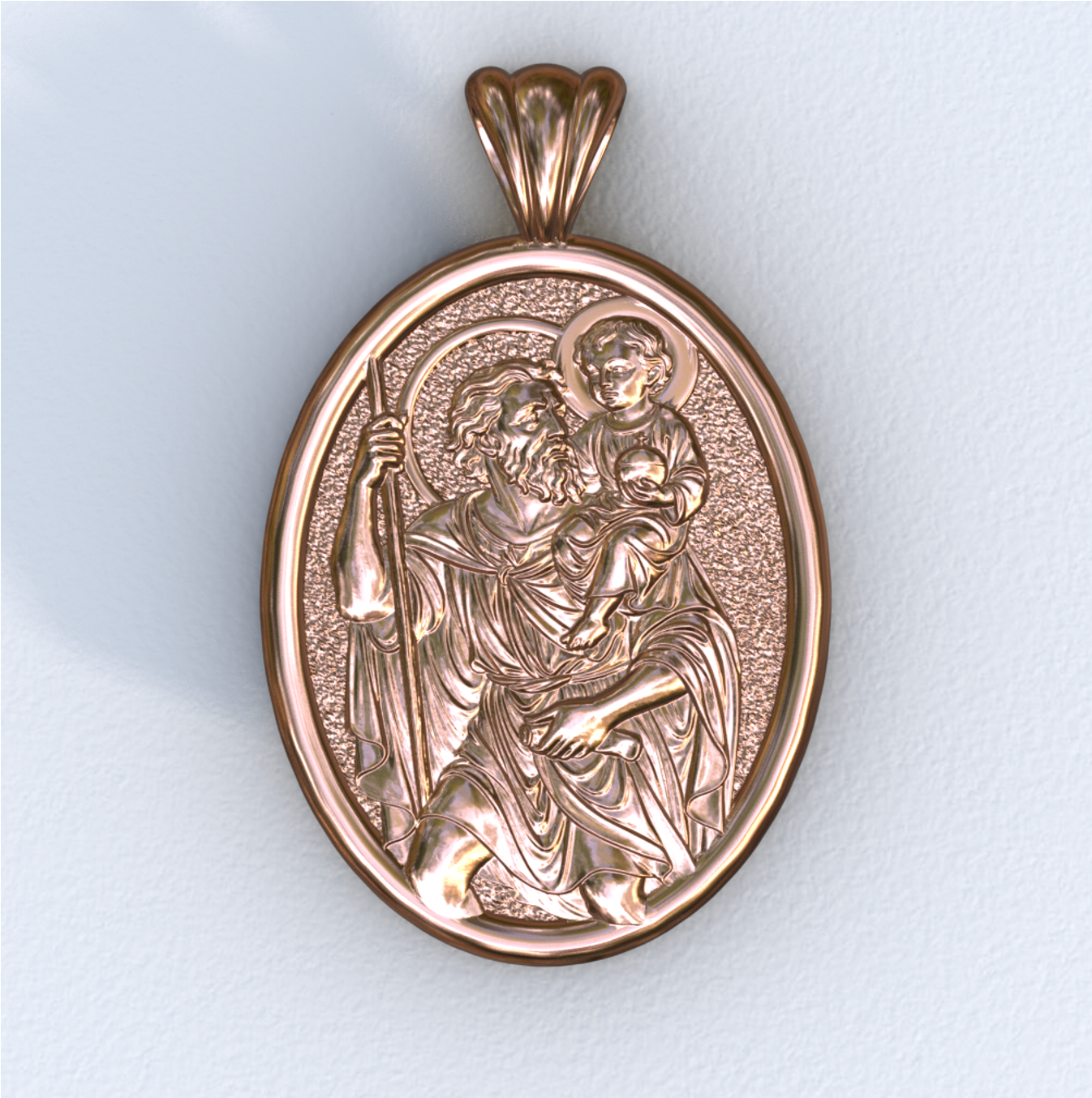 Christopher Rose Gold Mandorla Pendant