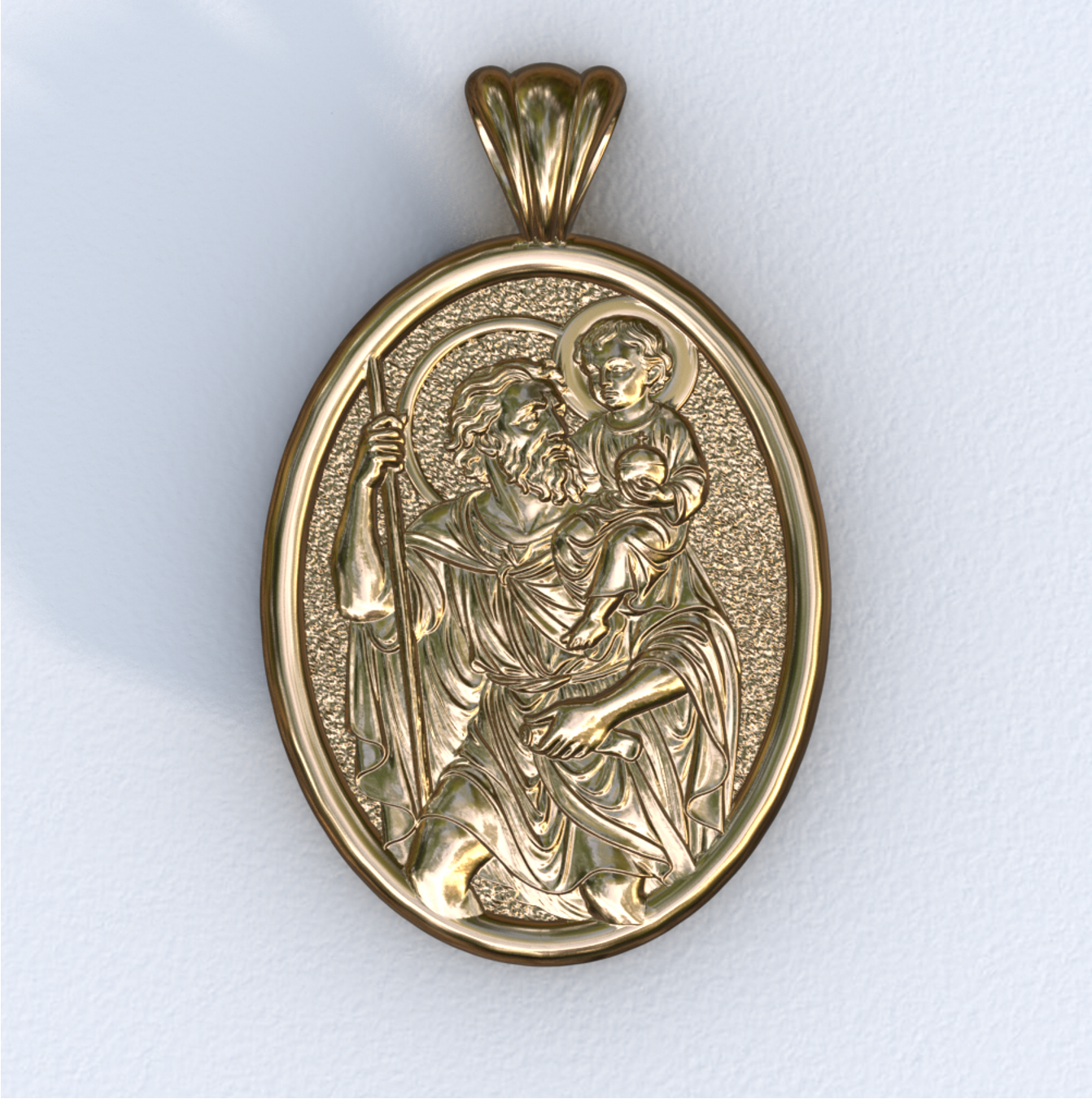 Christopher Yellow Gold Mandorla Pendant