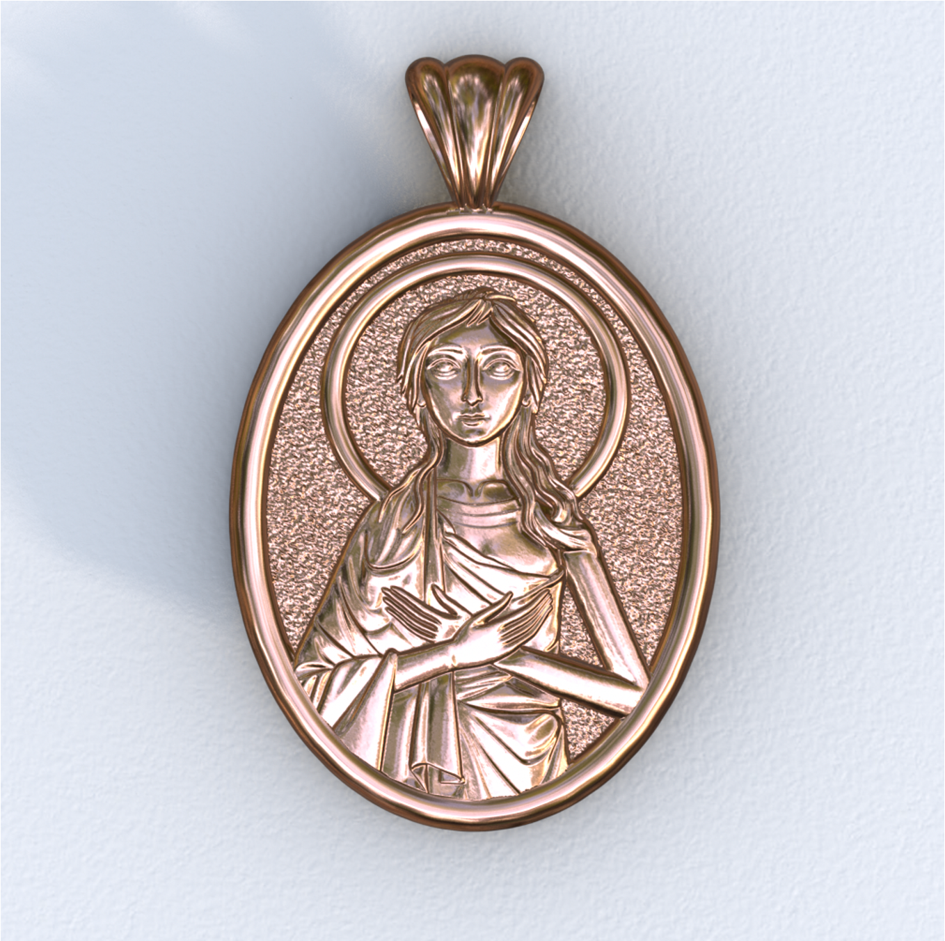 Coptic Mary of Egypt Rose Mandorla Pendant