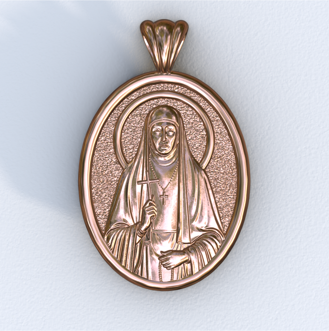 Elizabeth New Martyr Rose Gold Mandorla Pendant