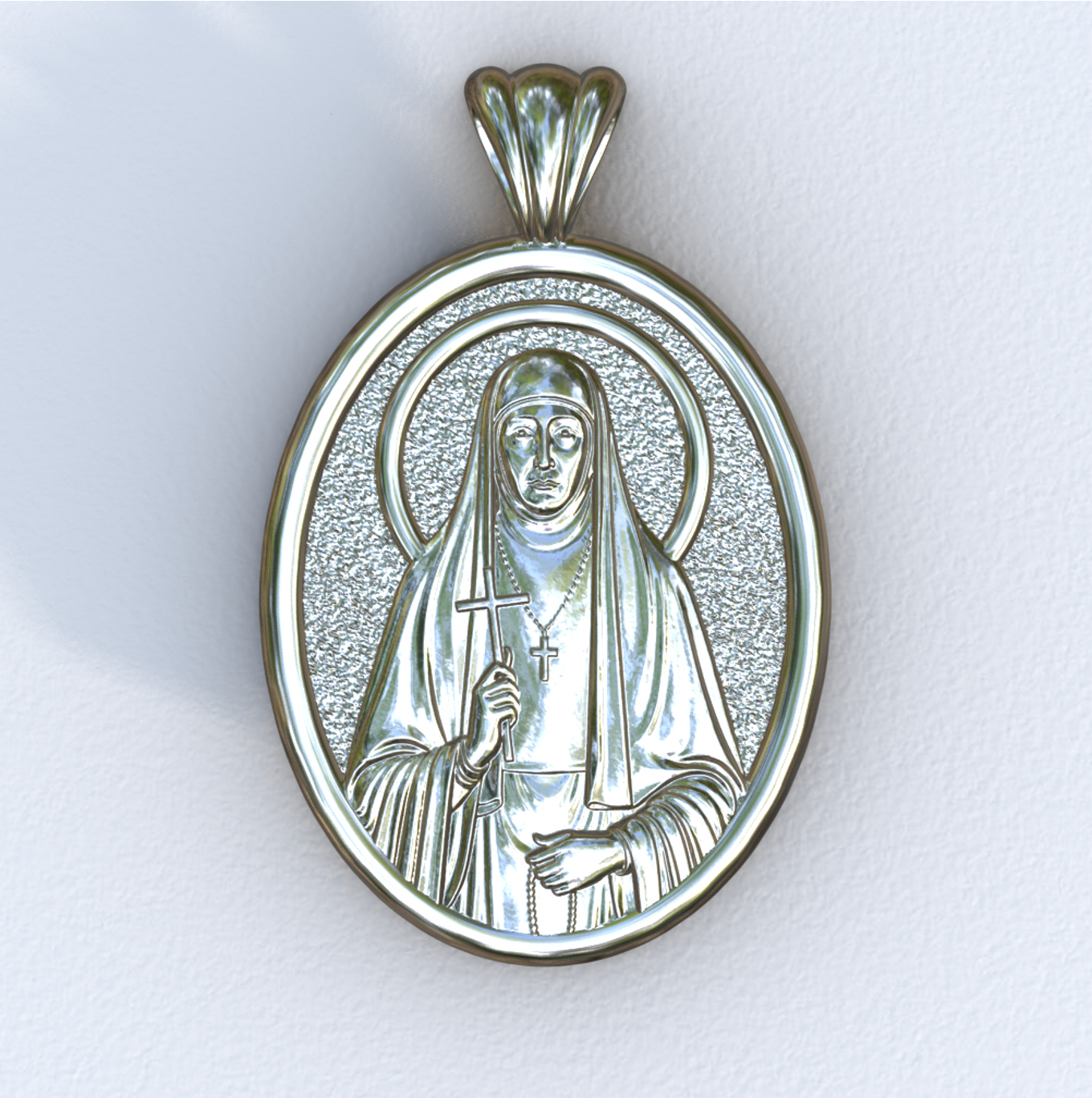 Elizabeth New Martyr Silver Mandorla Pendant