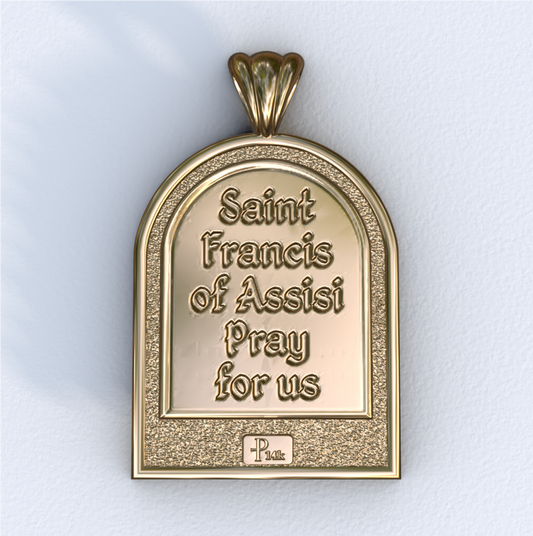 Francis of Assisi Silver Apse Pendant (Back)