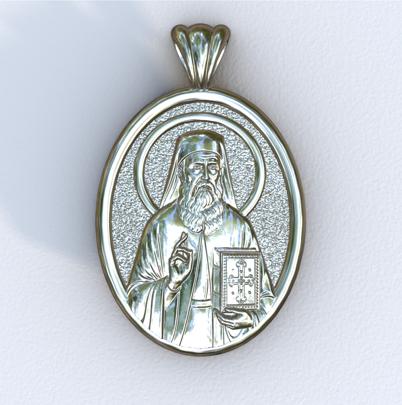 Nektarios mandorla White Gold Pendant