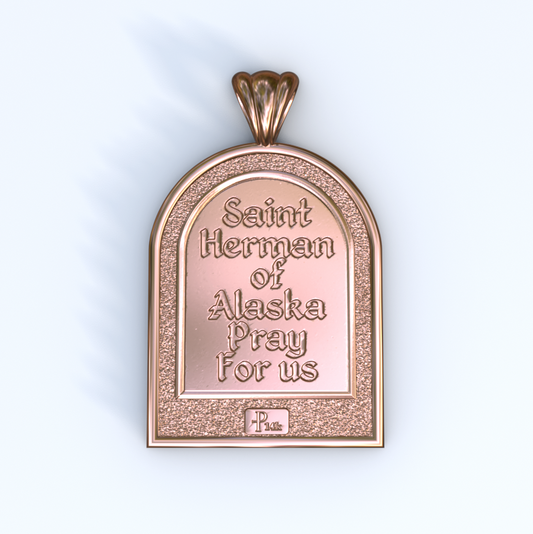 Herman of Alaska Rose Gold Apse Pendant (Back)