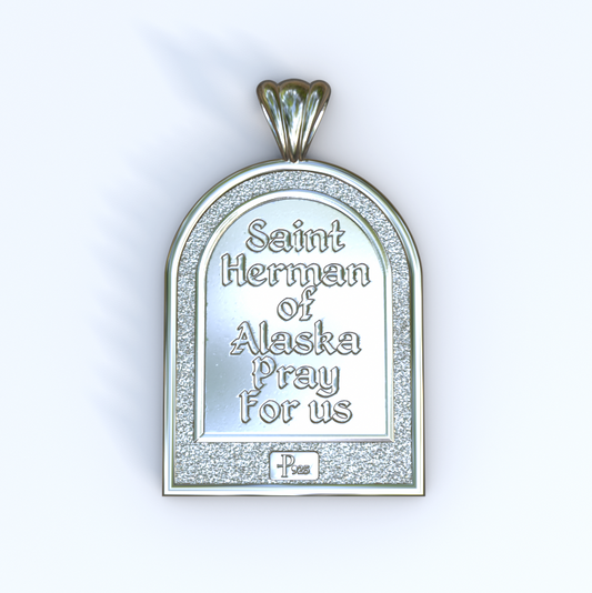 Herman of Alaska Silver or White Gold Apse Pendant (Back)