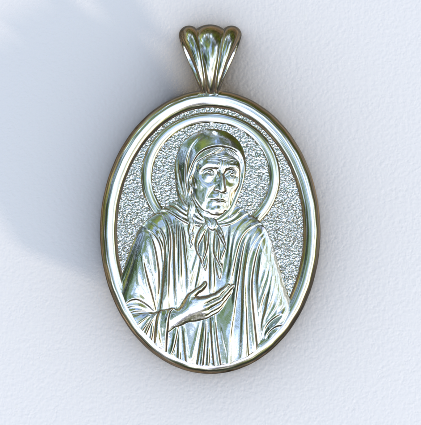 Xenia of Saint Petersburg Mandorla Silver Pendant