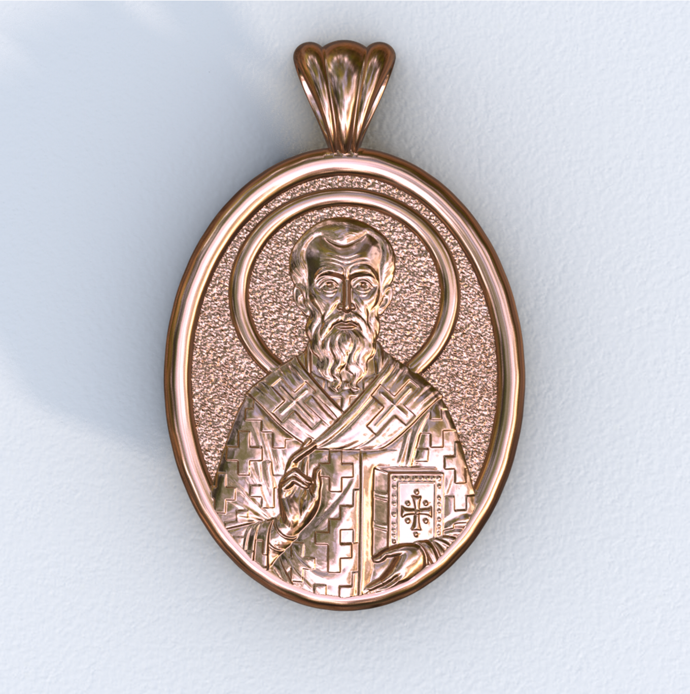 Ambrose of Milan Rose Gold Mandorla Pendant