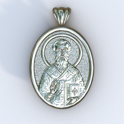 Ambrose of Milan Silver Mandorla Pendant