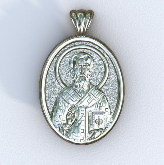 Ambrose of Milan Silver Mandorla Pendant