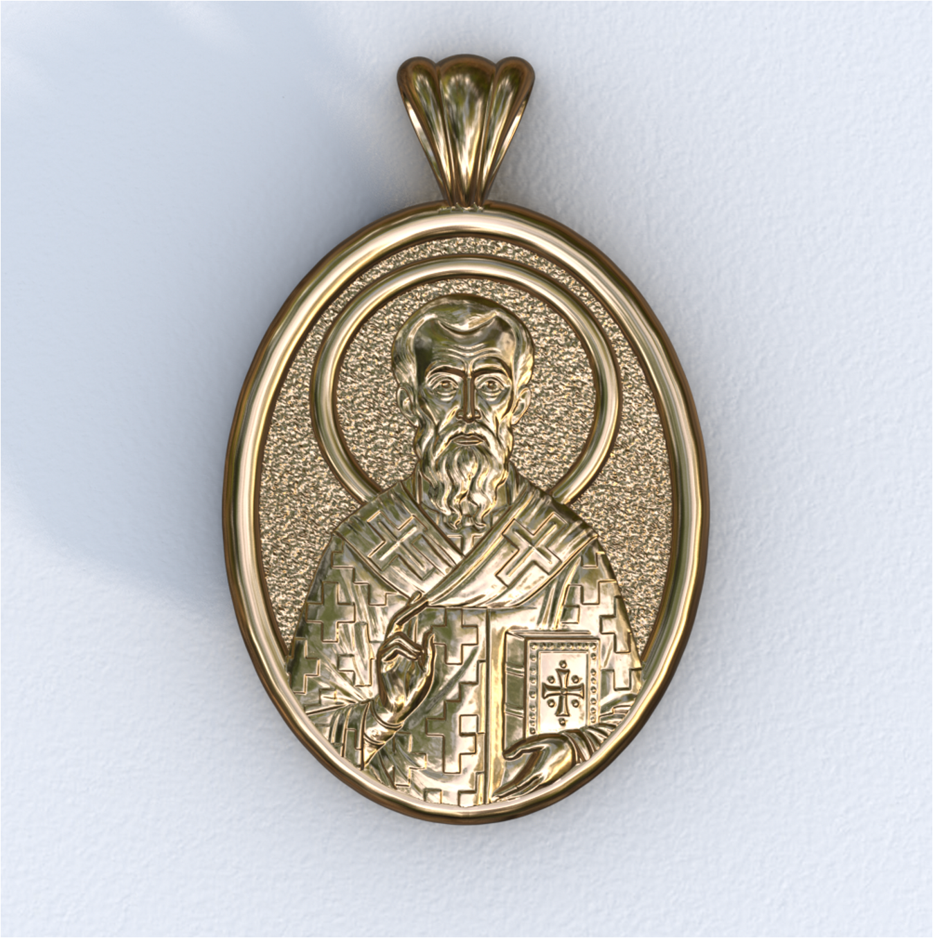 Ambrose of Milan Yellow Gold Mandorla Pendant