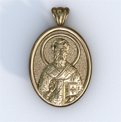 Ambrose of Milan Yellow Gold Mandorla Pendant