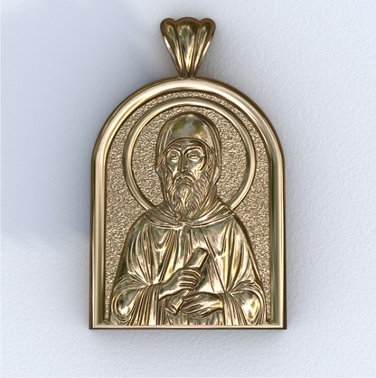 Anthony the Great Apse Yellow Gold Pendant