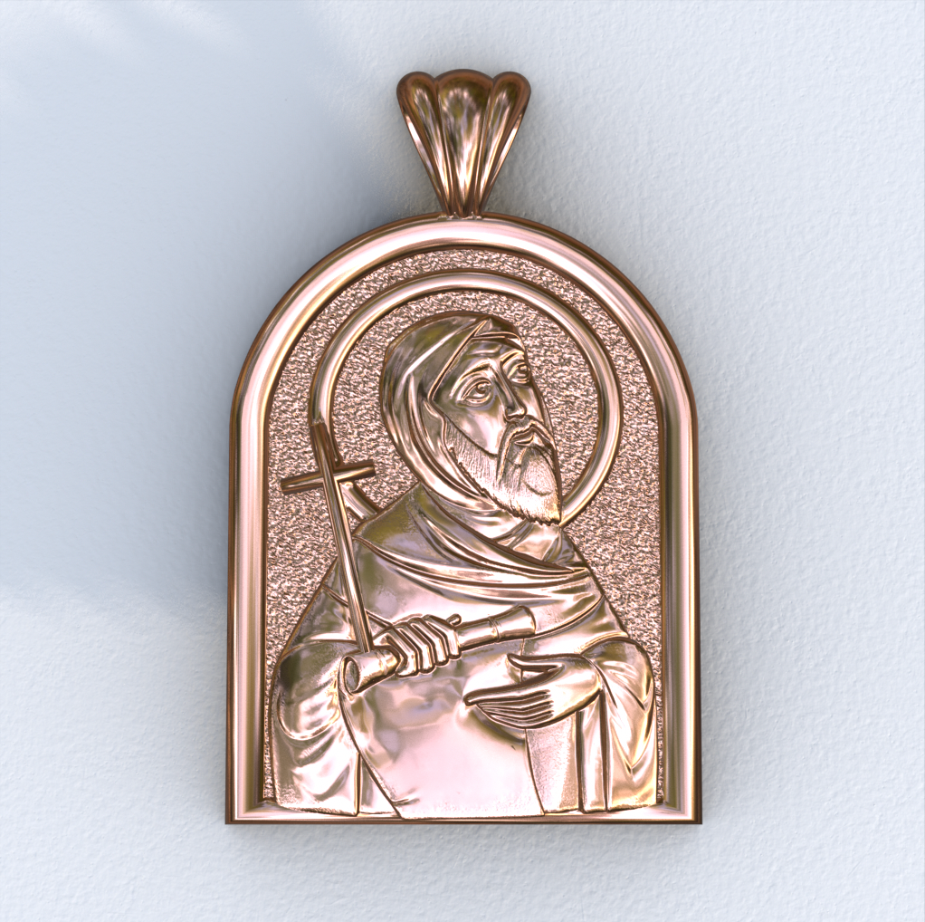 Anthony the Great Coptic Rose Apse Pendant