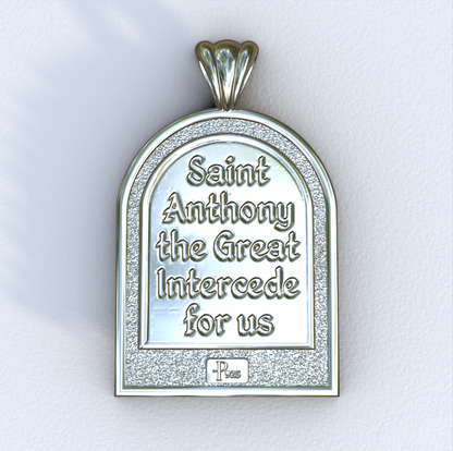 Anthony the Great Coptic White Apse Pendant (Back)