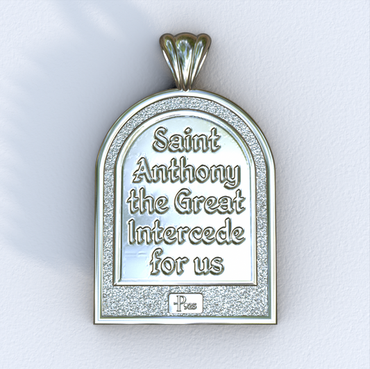 Anthony the Great Coptic White Apse Pendant (Back)