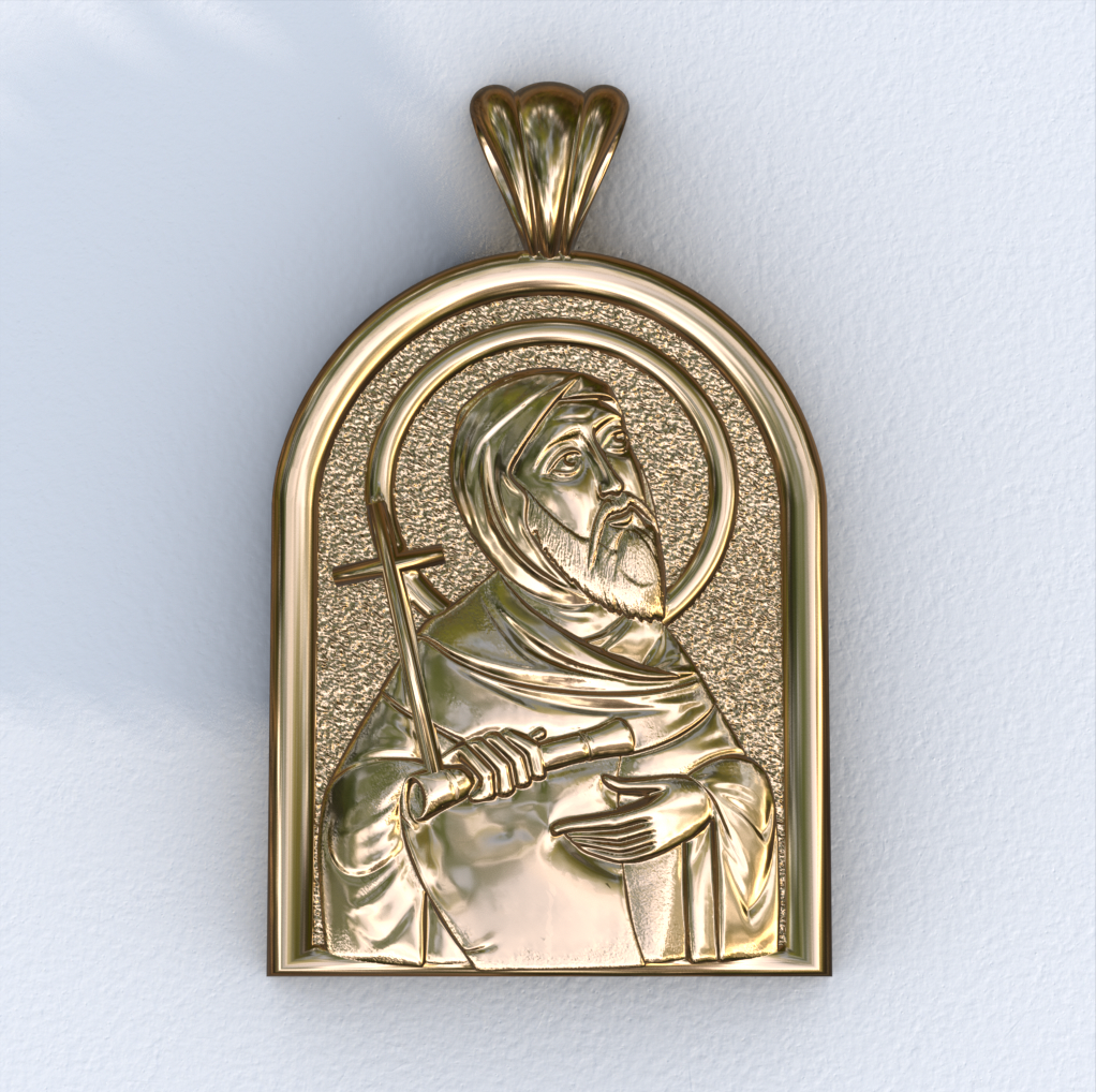 Anthony the Great Coptic Yellow Apse Pendant