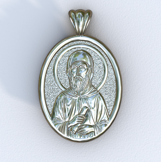 Anthony the Great Mandorla Silver Pendant