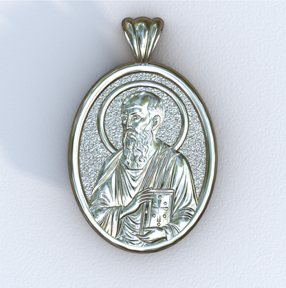 Apostle Paul Silver Mandorla Pendant