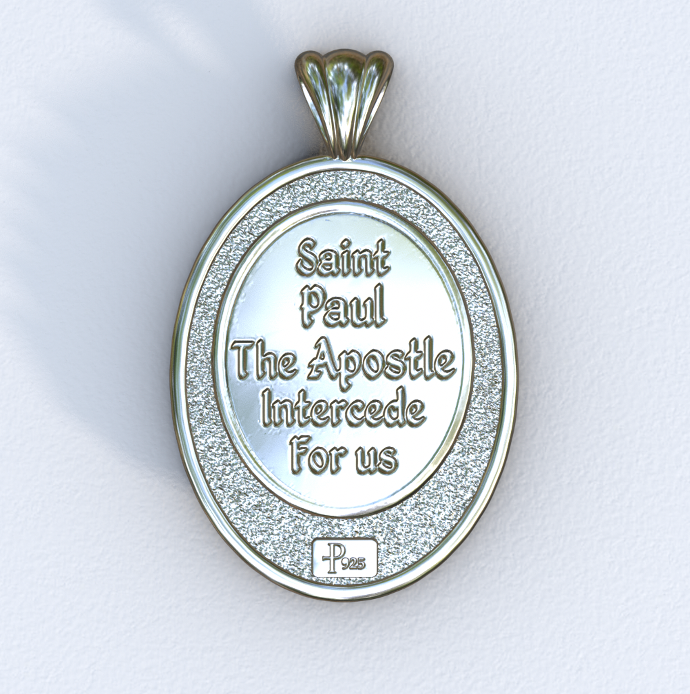Apostle Paul Silver Mandorla Pendant (Back)