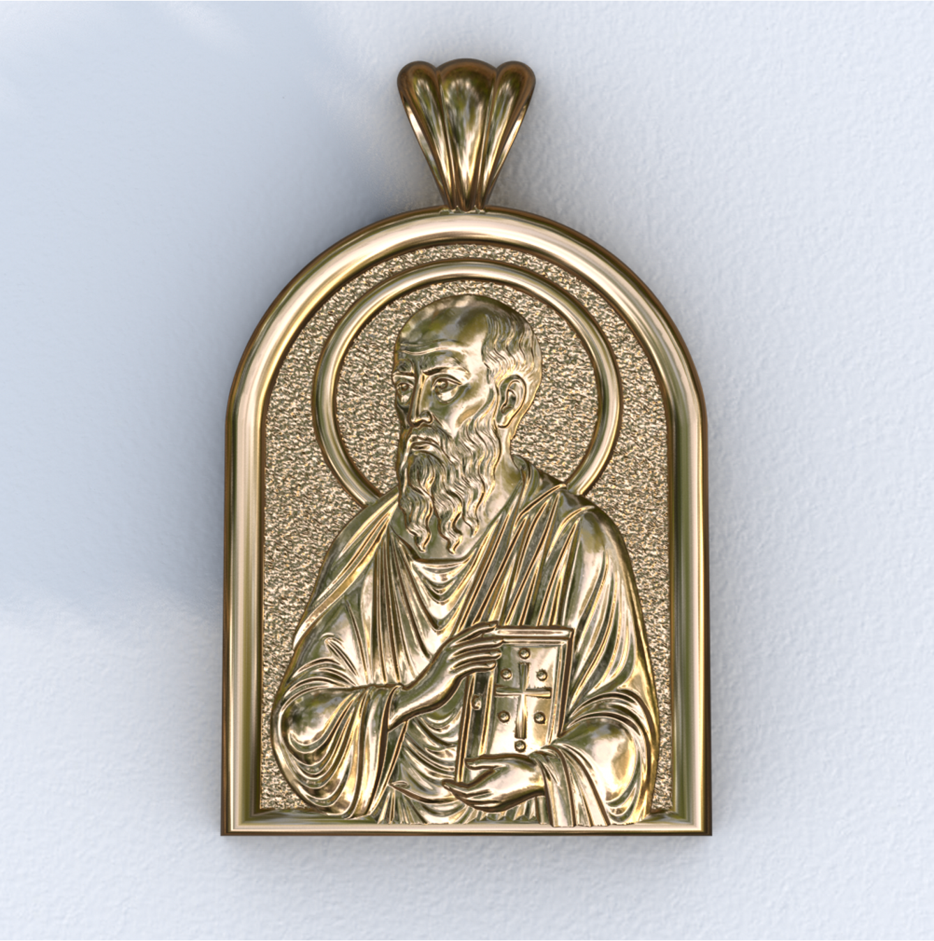 Apostle Paul Yellow Gold Apse Pendant