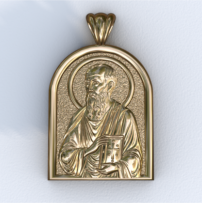 Apostle Paul Yellow Gold Apse Pendant