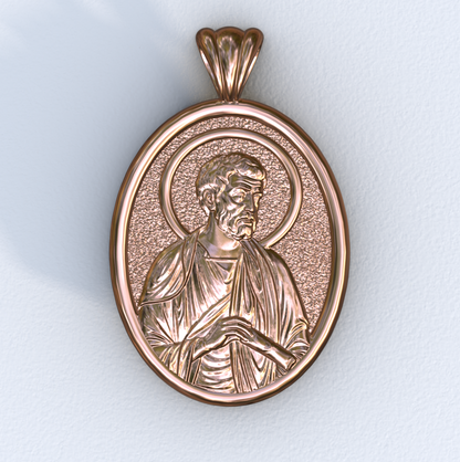 Apostle Peter Rose Gold Mandorla Pendant