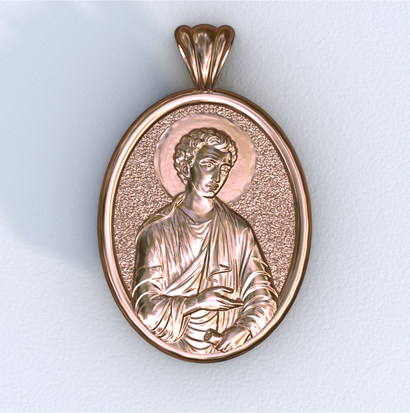 Apostle Thomas Rose Gold Mandorla Pendant
