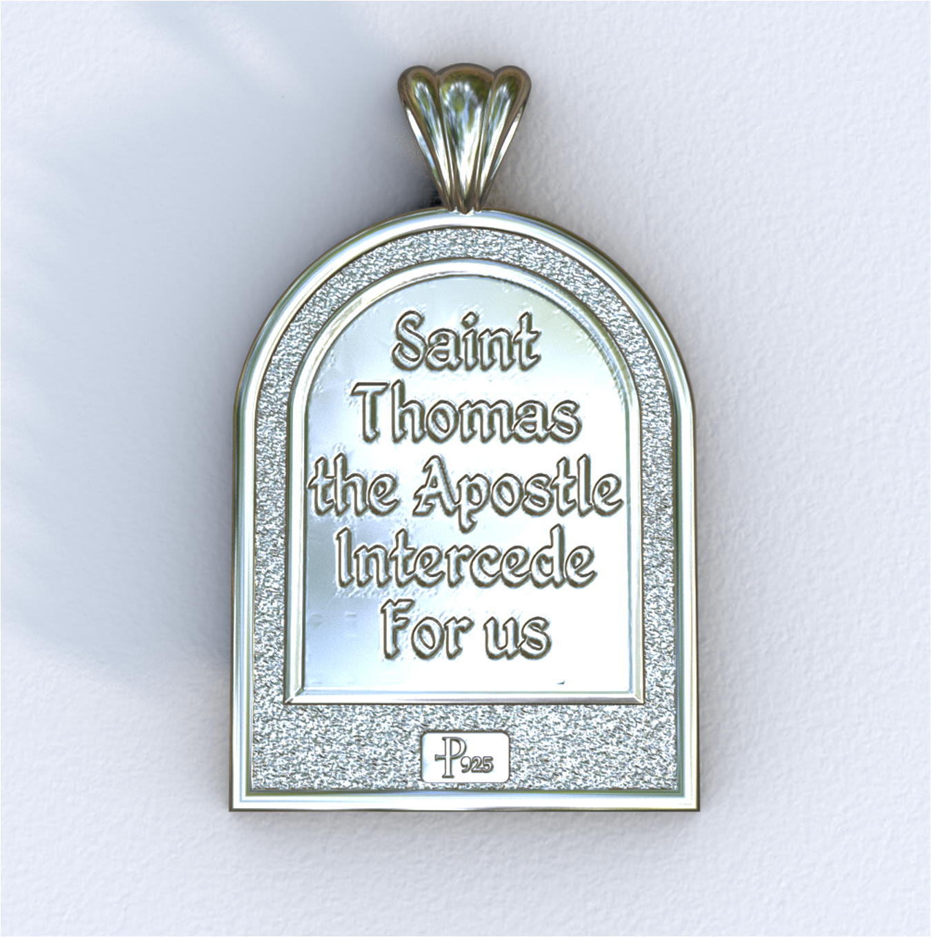 Apostle Thomas Silver Apse Pendant (Back)