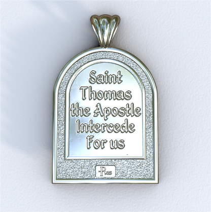 Apostle Thomas Silver Apse Pendant (Back)