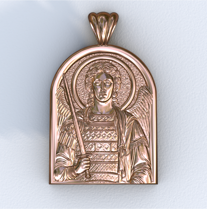 Archangel Michael Rose Gold Apse Pendant