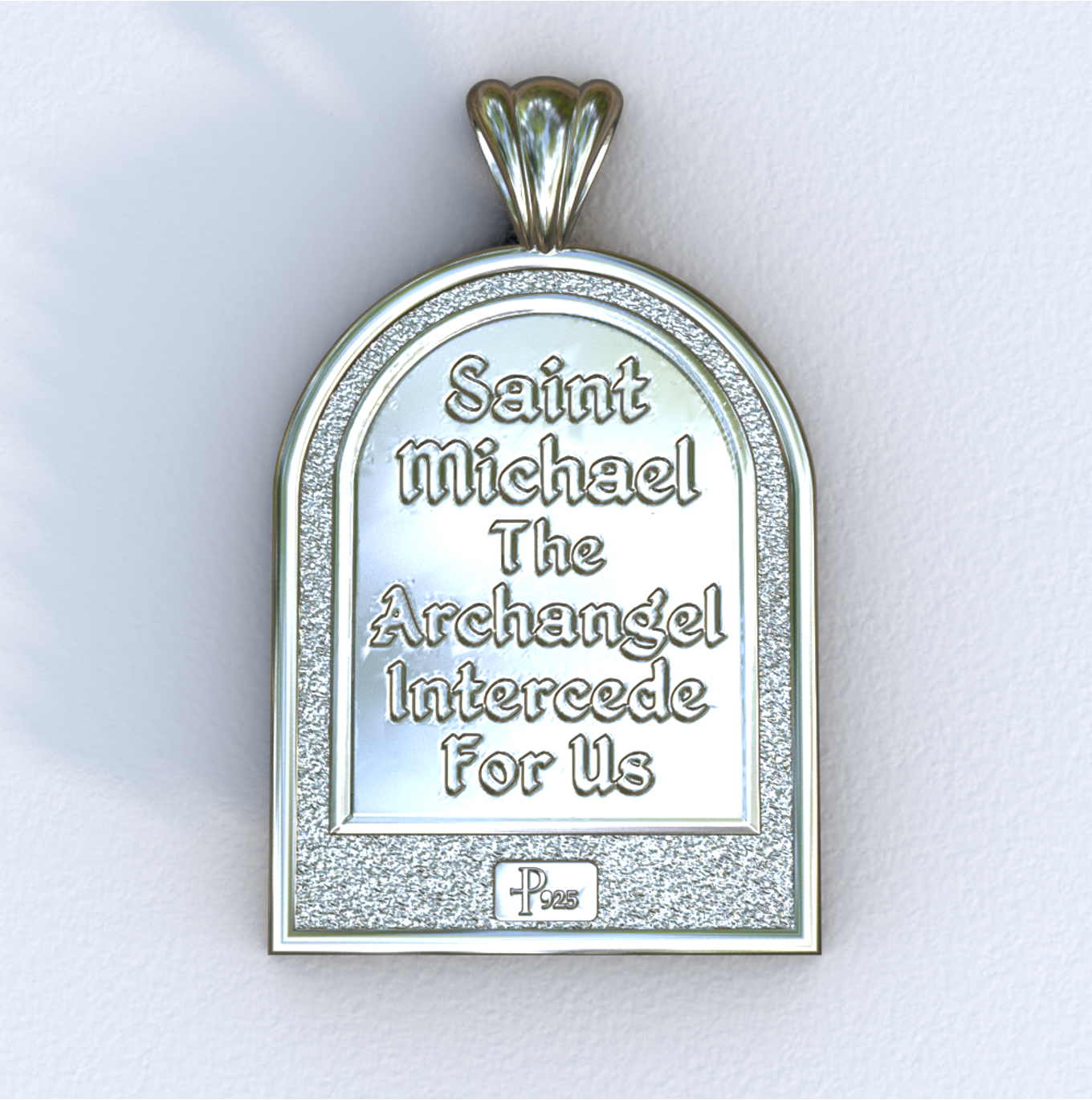 Archangel Michael Silver Apse Pendant (Back)