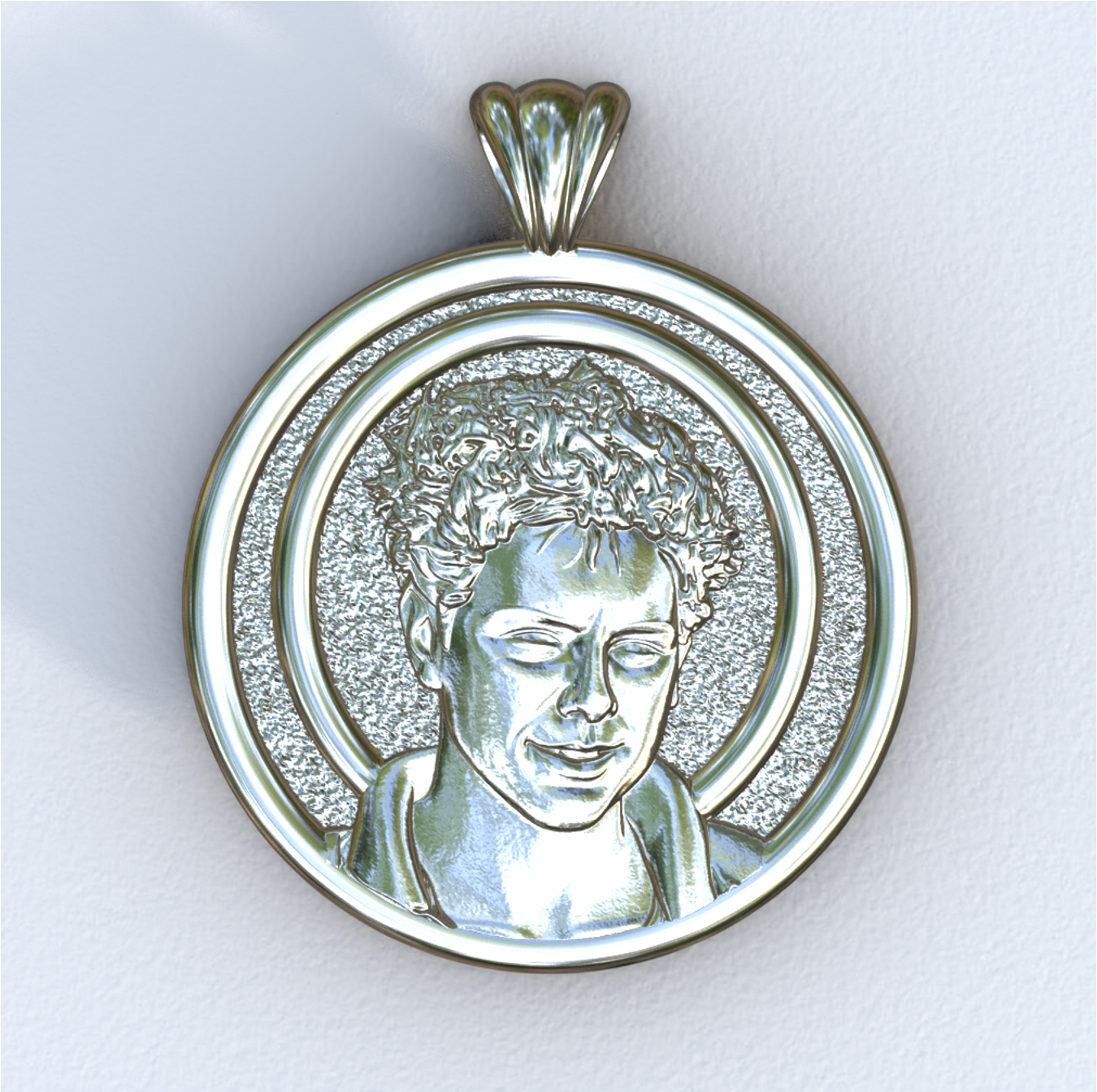 Carlo Acutis Halo Pendant White