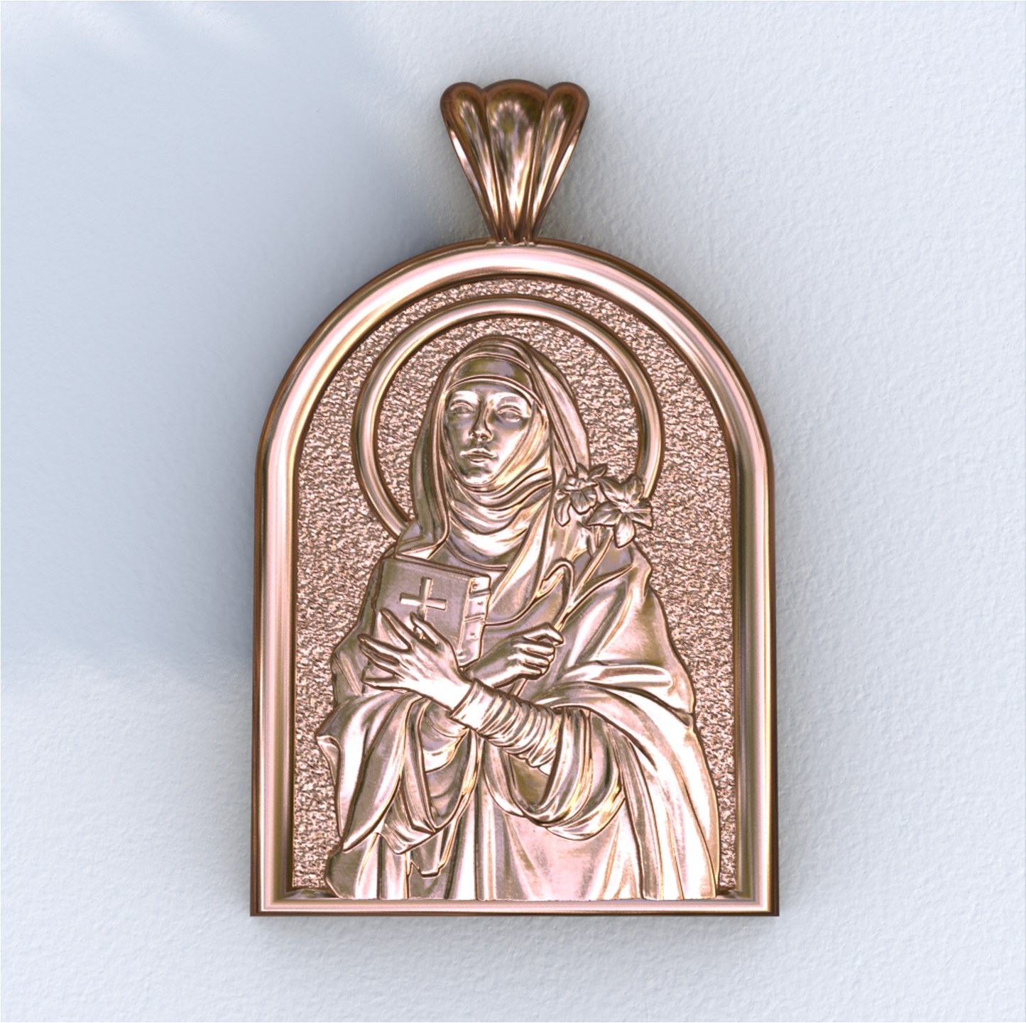 Catherine of Siena Rose Gold Apse Pendant