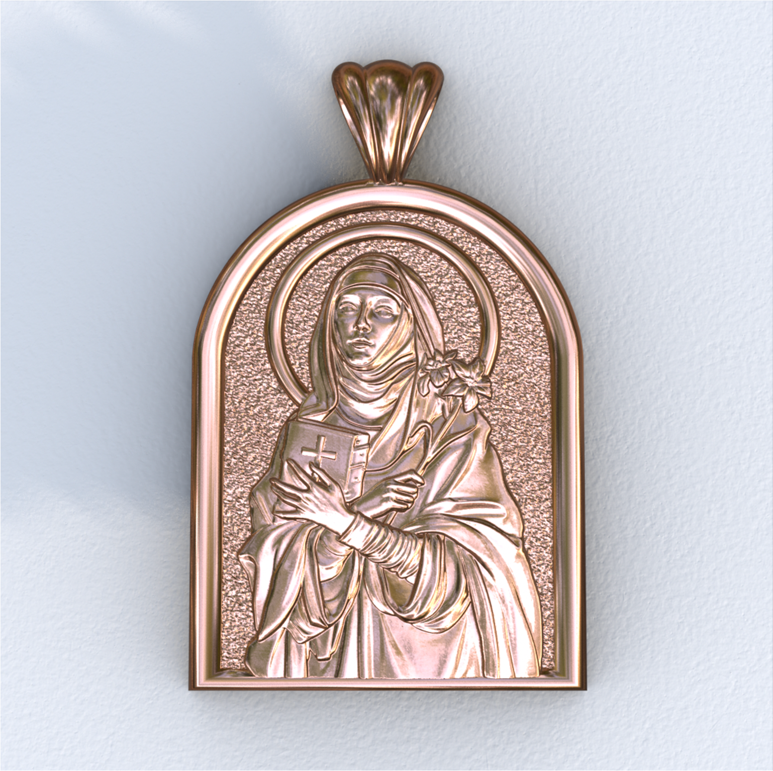 Catherine of Siena Rose Gold Apse Pendant