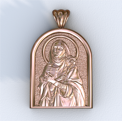 Catherine of Siena Rose Gold Apse Pendant