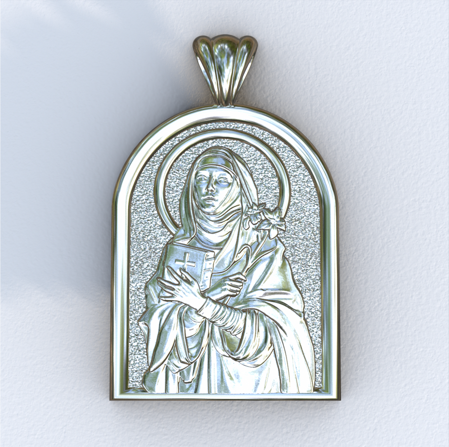 Catherine of Siena Silver Apse Pendant