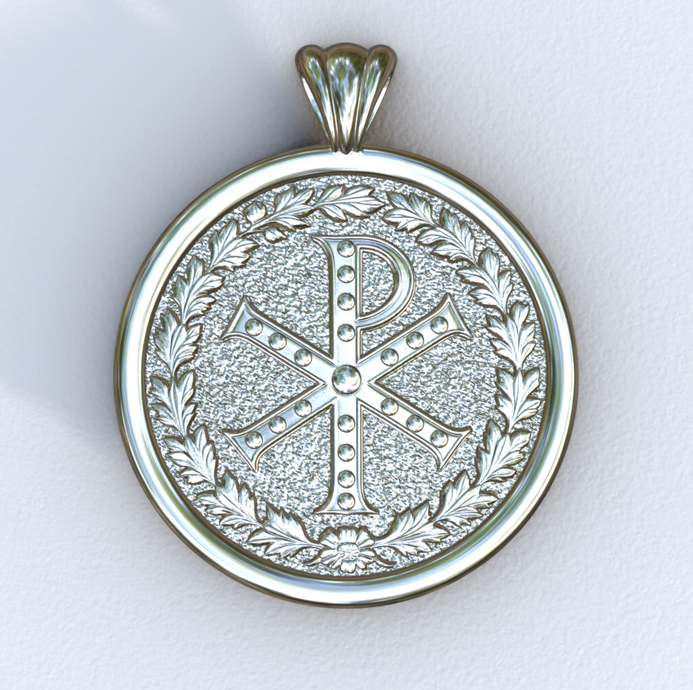 Chi Rho White Pendant