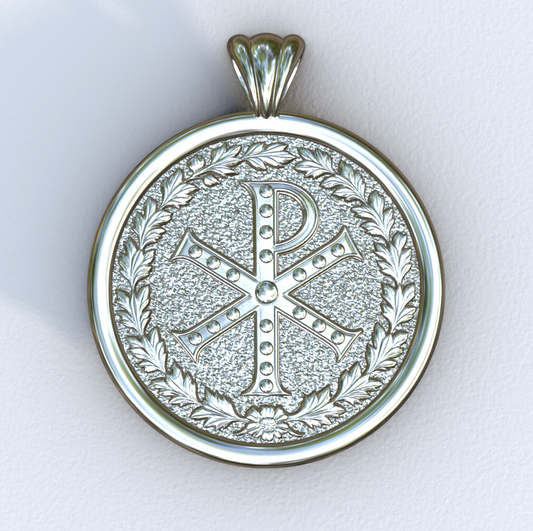 Chi Rho White Pendant