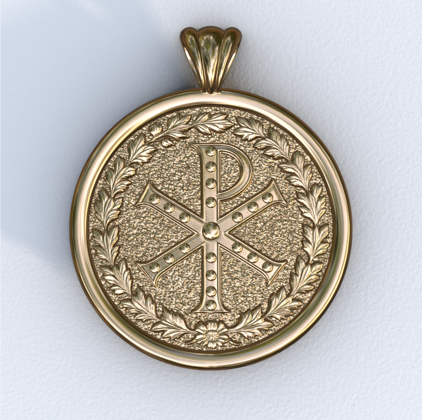 Chi Rho Yellow Pendant